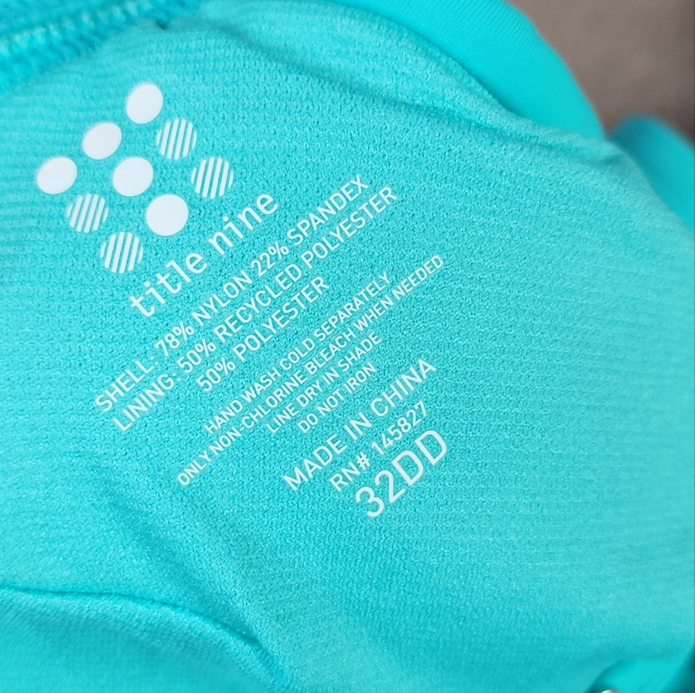 NWT Title Nine Blue Green Tankini Top Underwire Size 32DD - Picture 3 of 15